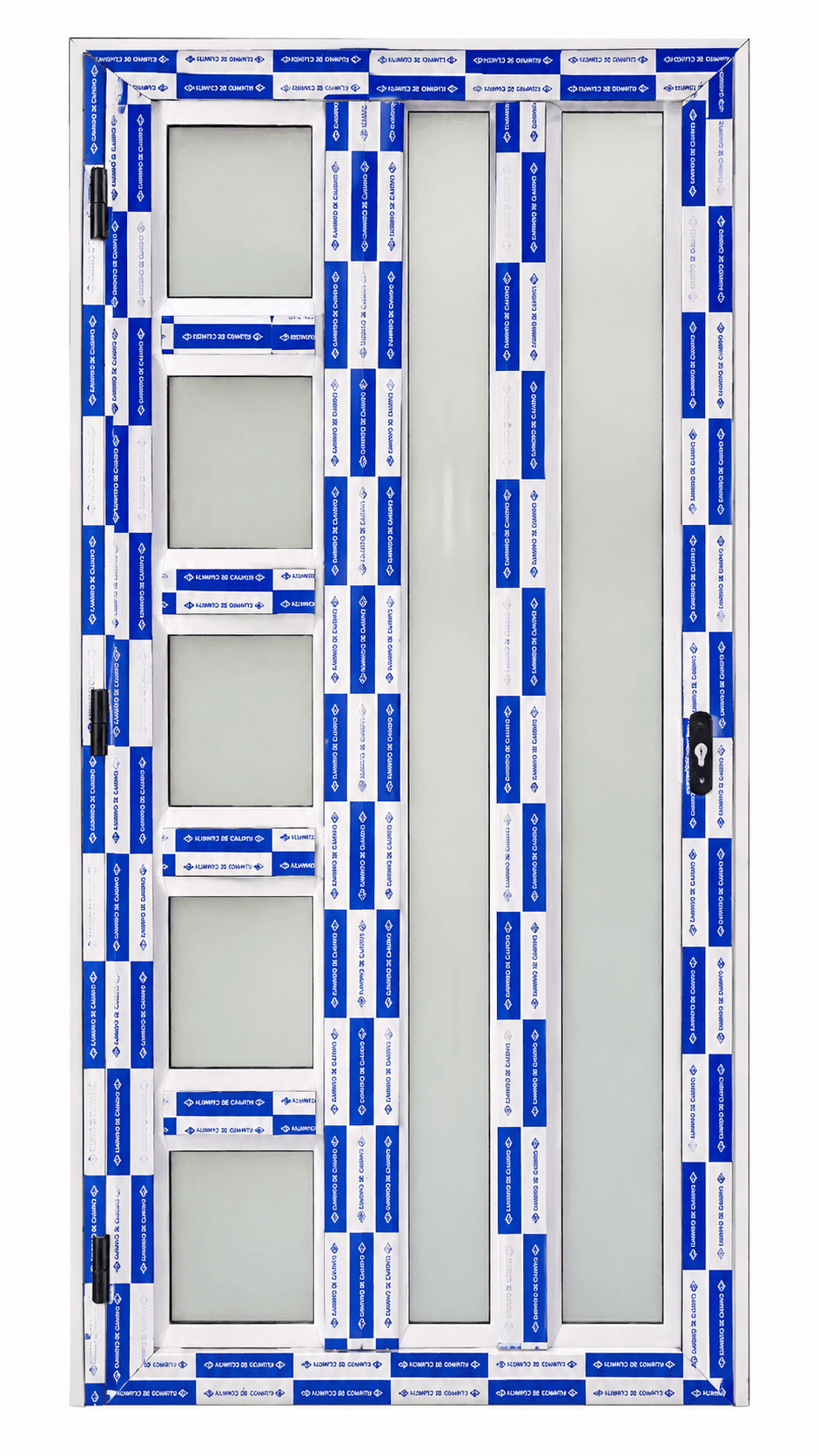 Puerta de aluminio de 7 divisiones