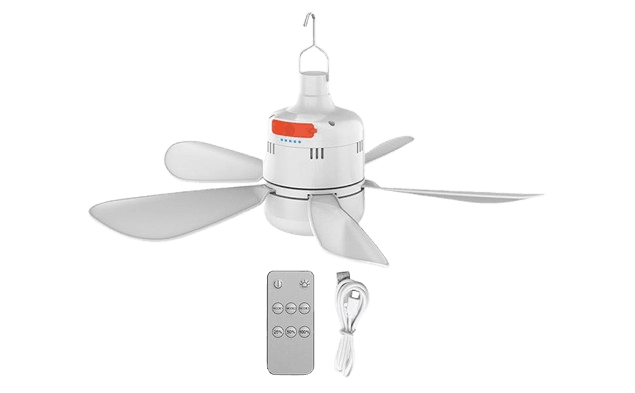 Lámpara-ventilador de techo recargable con control remoto